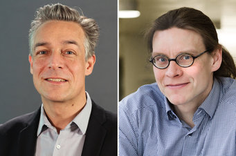 ERC synergy grant success: Mischa Bonn, MPI for Polymer Research (left) and Mikko Myrskylä, Director of the Max Planck Institute for Demographic Research (right)