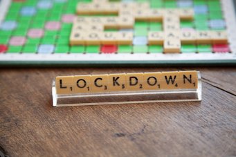 Letters spelling the word lockdown